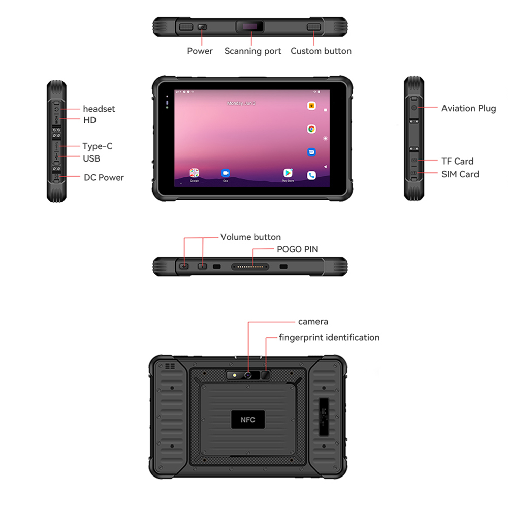 8 Inch MTK6771 Rugged Tablet Android - Geshem